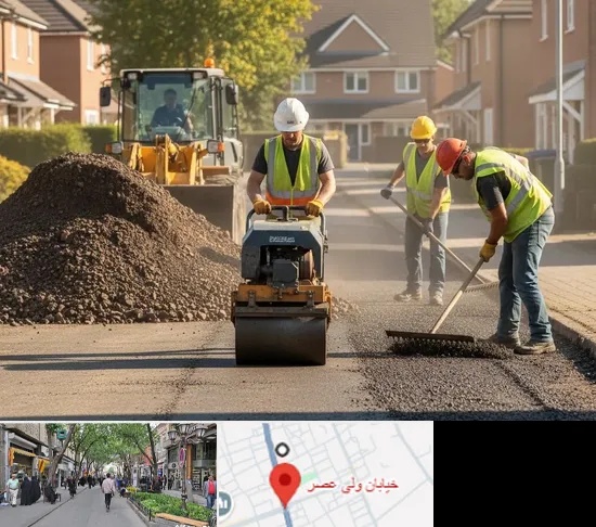 تراشه آسفالت در ولیعصر شهریار