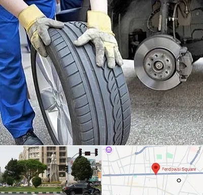 پنچرگیری در میدان فردوسی تهران