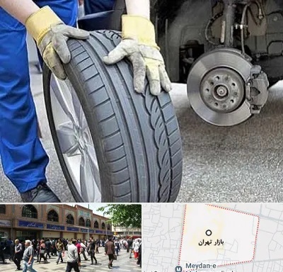پنچرگیری در بازار تهران