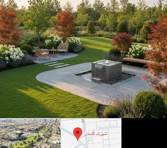 محوطه سازی در شهرک گلستان