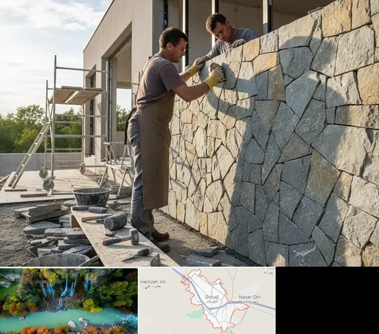 اجرای سنگ لاشه در دورود