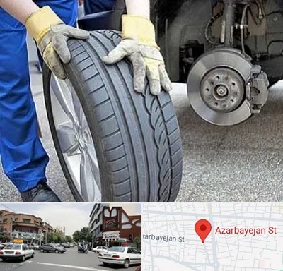 پنچرگیری در خیابان آذربایجان