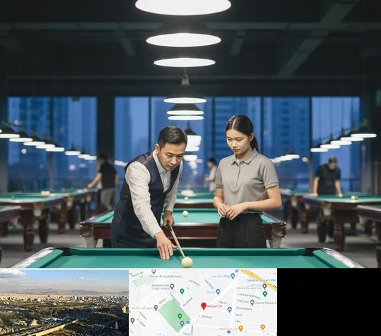 مربی بیلیارد در هنگام