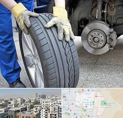 پنچرگیری در منطقه 14 تهران