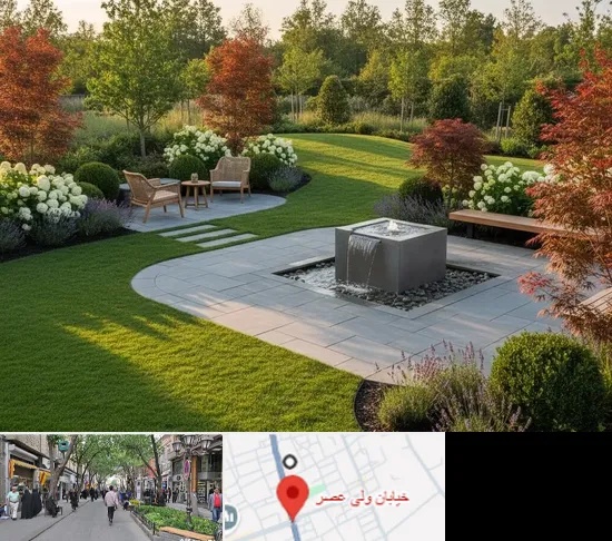 محوطه سازی در ولیعصر شهریار