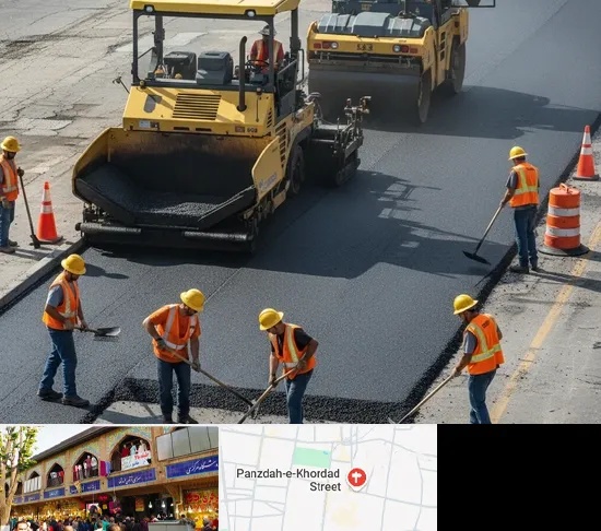 آسفالت کاری در 15 خرداد
