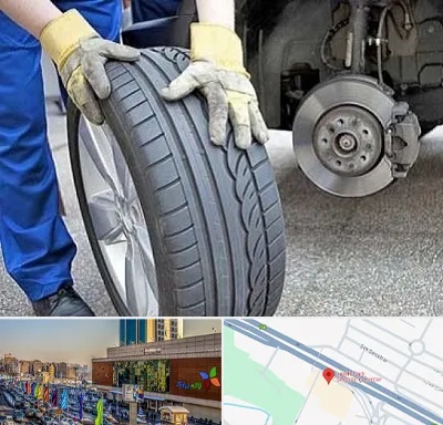 پنچرگیری در لاله پارک تبریز