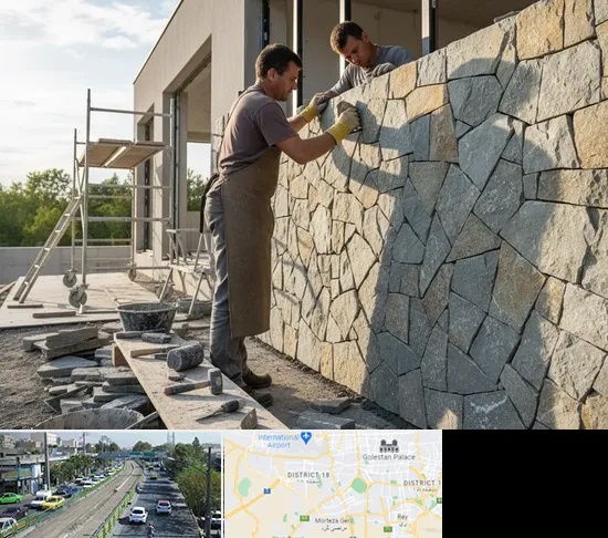 اجرای سنگ لاشه در جنوب تهران
