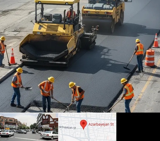 آسفالت کاری در خیابان آذربایجان