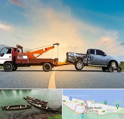 یدک کش شبانه روزی در بندر انزلی