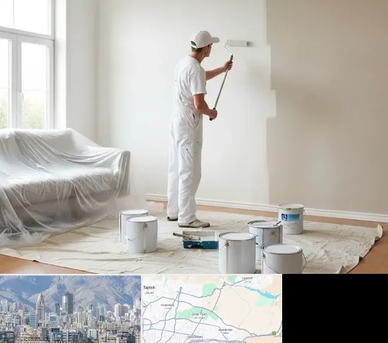 نقاشی ساختمان در شمال شرق تهران