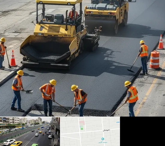 آسفالت کاری در خیابان دامپزشکی