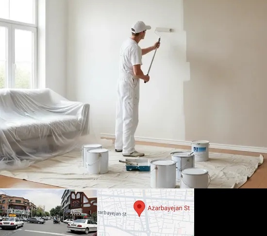 نقاشی ساختمان در خیابان آذربایجان