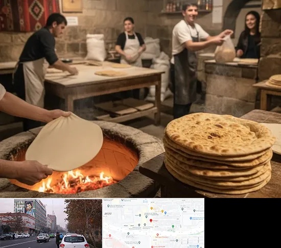 نانوایی لواش در کارگر شمالی