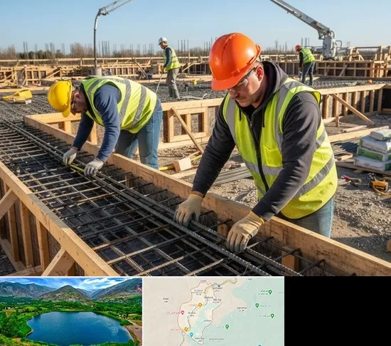 آرماتوربندی و بتن ریزی در رودبار