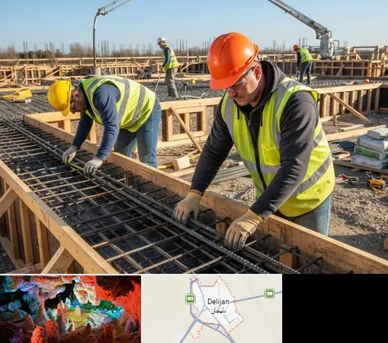 آرماتوربندی و بتن ریزی در دلیجان