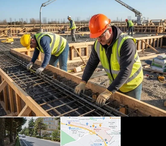 آرماتوربندی و بتن ریزی در مهرویلا کرج