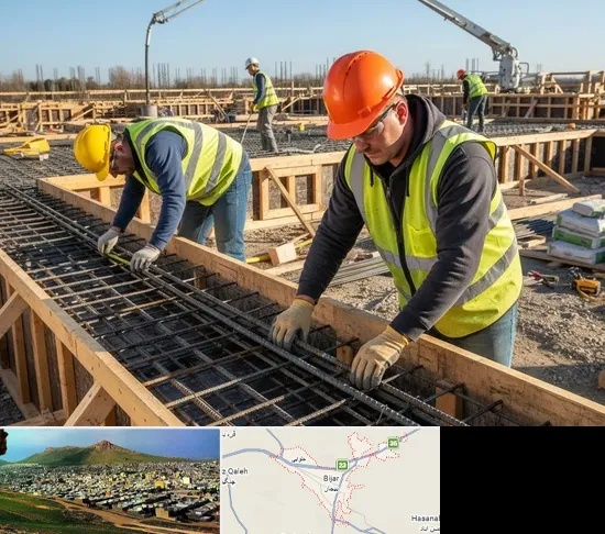 آرماتوربندی و بتن ریزی در بیجار