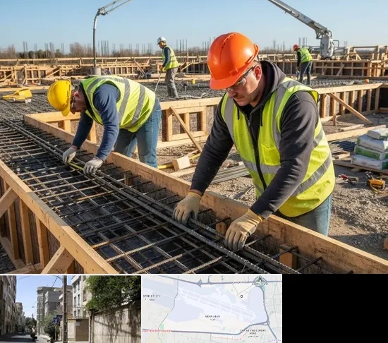 آرماتوربندی و بتن ریزی در مهرآباد