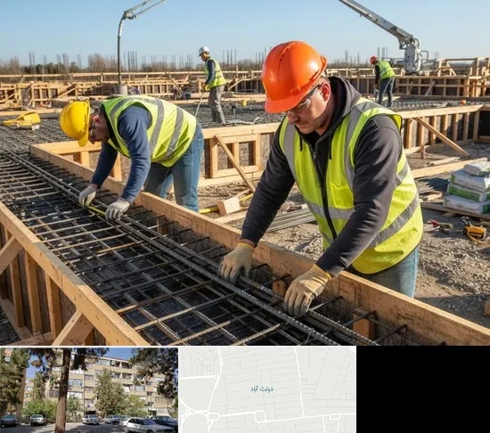 آرماتوربندی و بتن ریزی در دولت آباد