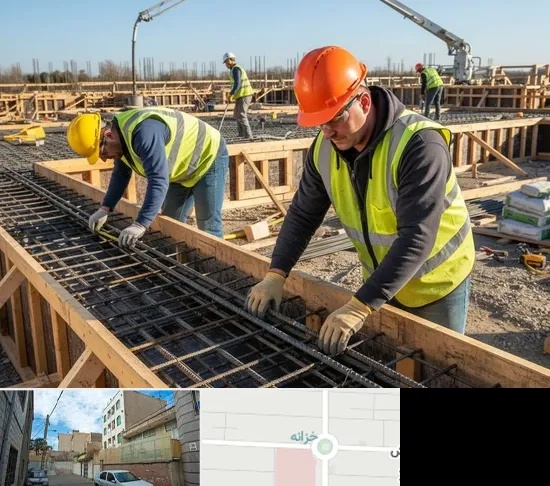 آرماتوربندی و بتن ریزی در خزانه