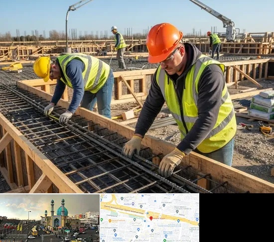 آرماتوربندی و بتن ریزی در رسالت