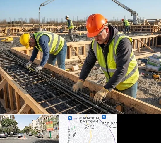 آرماتوربندی و بتن ریزی در چهارصد دستگاه