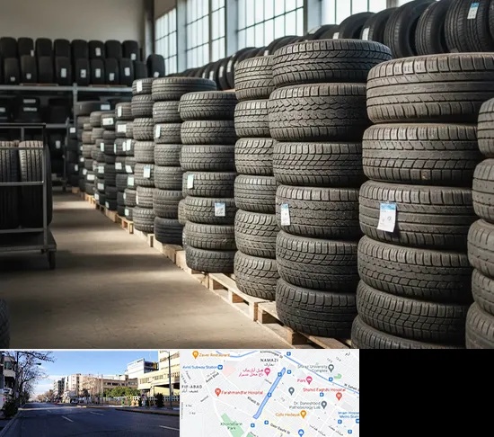 فروش لاستیک دست دوم در خیابان ملاصدرا شیراز