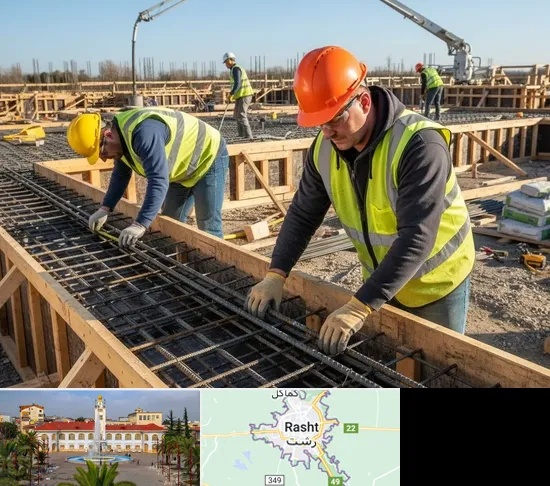 آرماتوربندی و بتن ریزی در رشت
