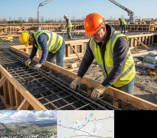 آرماتوربندی و بتن ریزی در رودهن