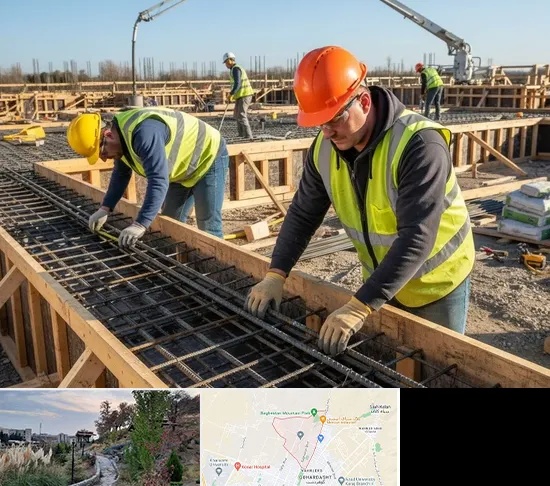 آرماتوربندی و بتن ریزی در باغستان کرج