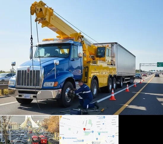 امداد خودرو ماشین سنگین در خیابان آزادی