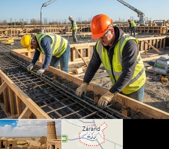 آرماتوربندی و بتن ریزی در زرند