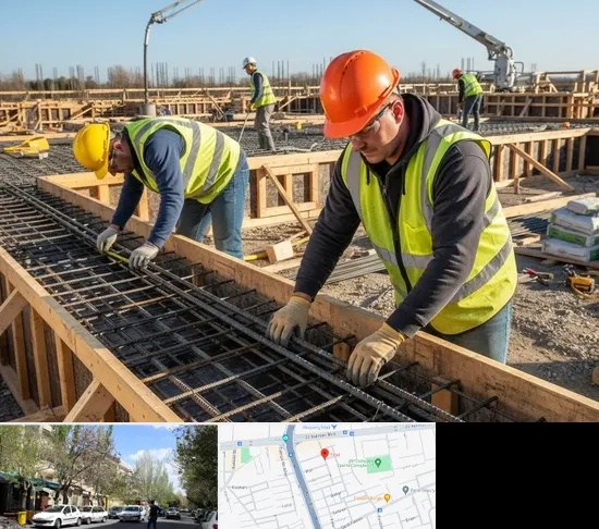 آرماتوربندی و بتن ریزی در کوی فیروز تبریز