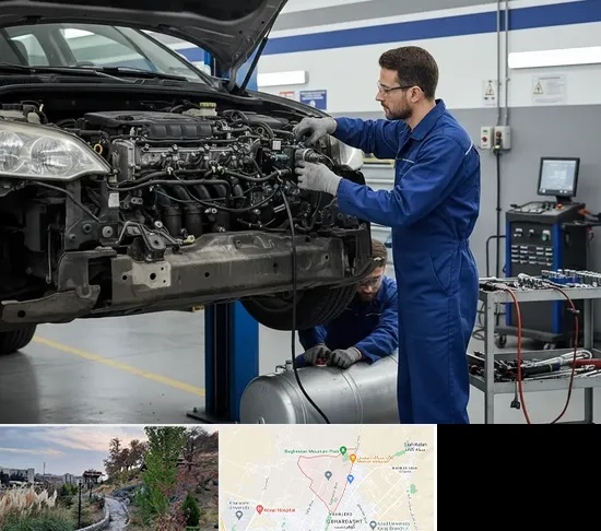 گازسوز کردن خودرو در باغستان کرج