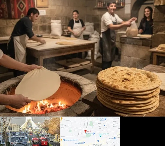 نانوایی لواش در خیابان آزادی