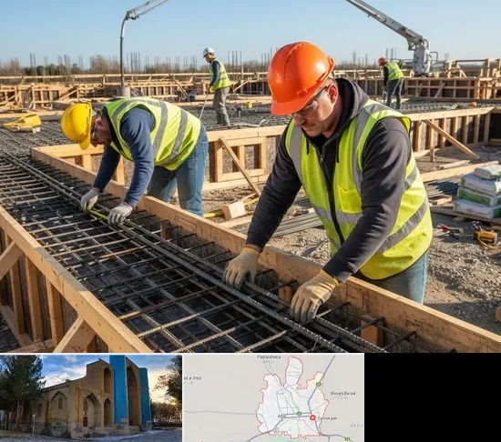 آرماتوربندی و بتن ریزی در اهر
