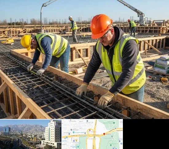 آرماتوربندی و بتن ریزی در حقانی