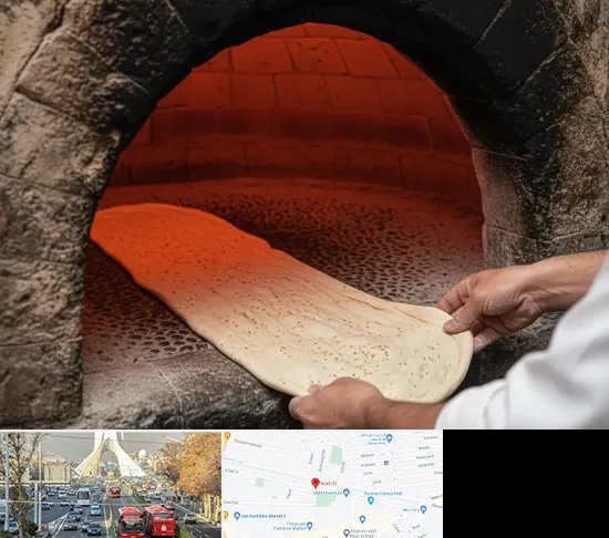 نانوایی سنگکی در خیابان آزادی