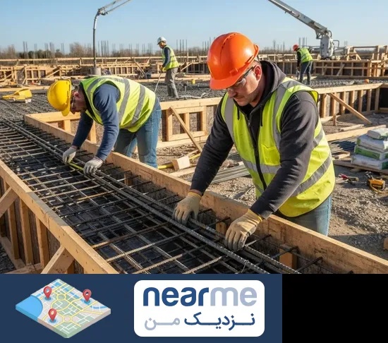 آرماتوربندی و بتن ریزی در نزدیک من