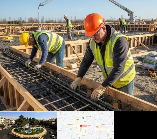 آرماتوربندی و بتن ریزی در هفت حوض