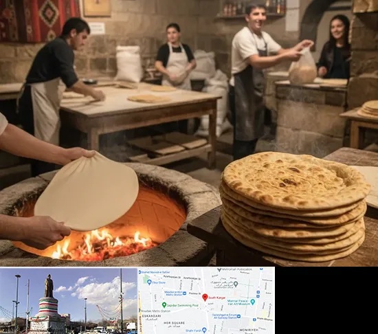 نانوایی لواش در کارگر جنوبی