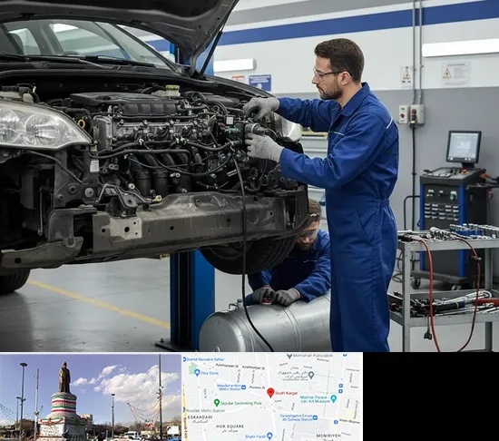 گازسوز کردن خودرو در کارگر جنوبی
