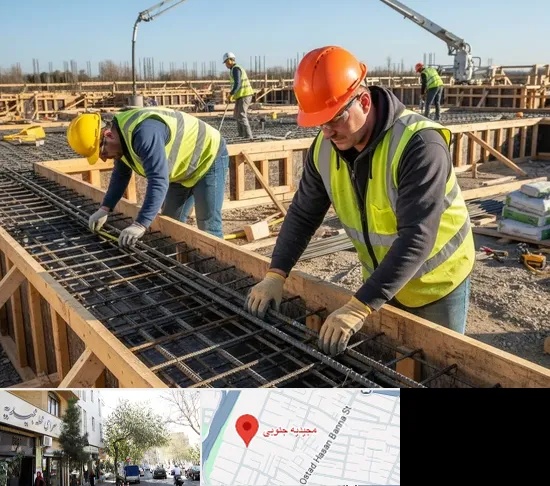 آرماتوربندی و بتن ریزی در مجیدیه جنوبی