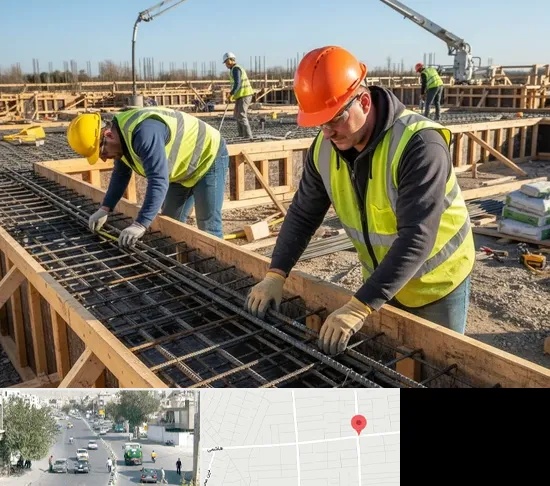 آرماتوربندی و بتن ریزی در هاشمی