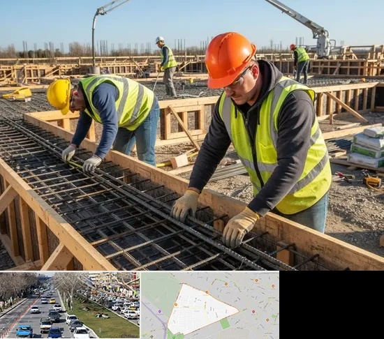 آرماتوربندی و بتن ریزی در احمدآباد مشهد