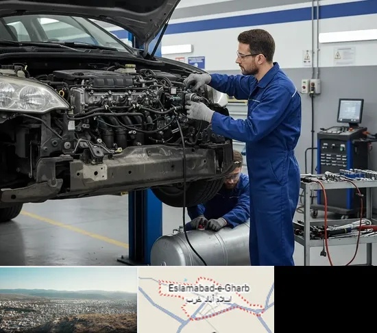 گازسوز کردن خودرو در اسلام آباد غرب