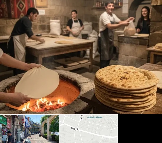 نانوایی لواش در خیابان قزوین