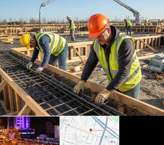 آرماتوربندی و بتن ریزی در آبرسان تبریز