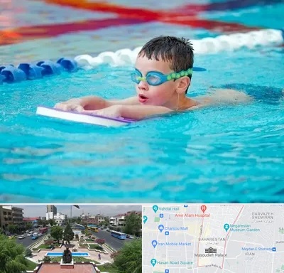 کلاس شنا برای کودکان در بهارستان 